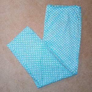 TALBOTS TURQUOISE AND WHITE PANTS SZ 14